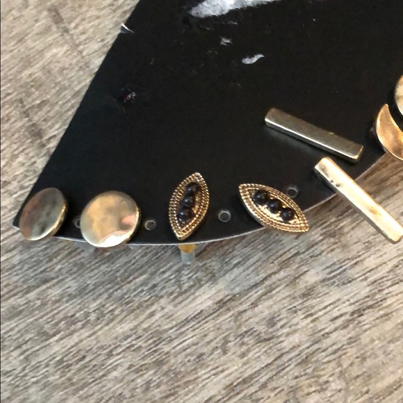 Rosemary hammered moon rhinestone earring set new - Picture 2 of 3